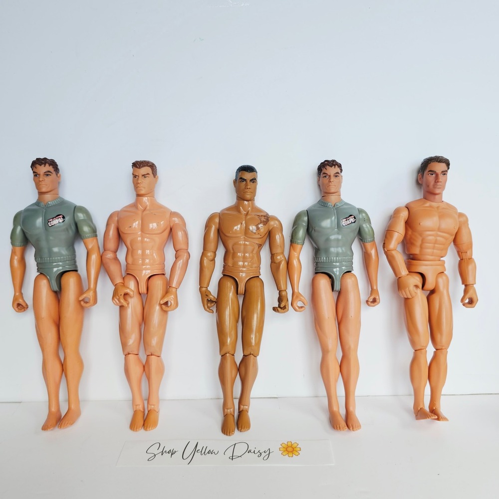 Lot of 5 Action Figures 4 Ultra Corps 1 Power Team Nude Vintage Military 1315